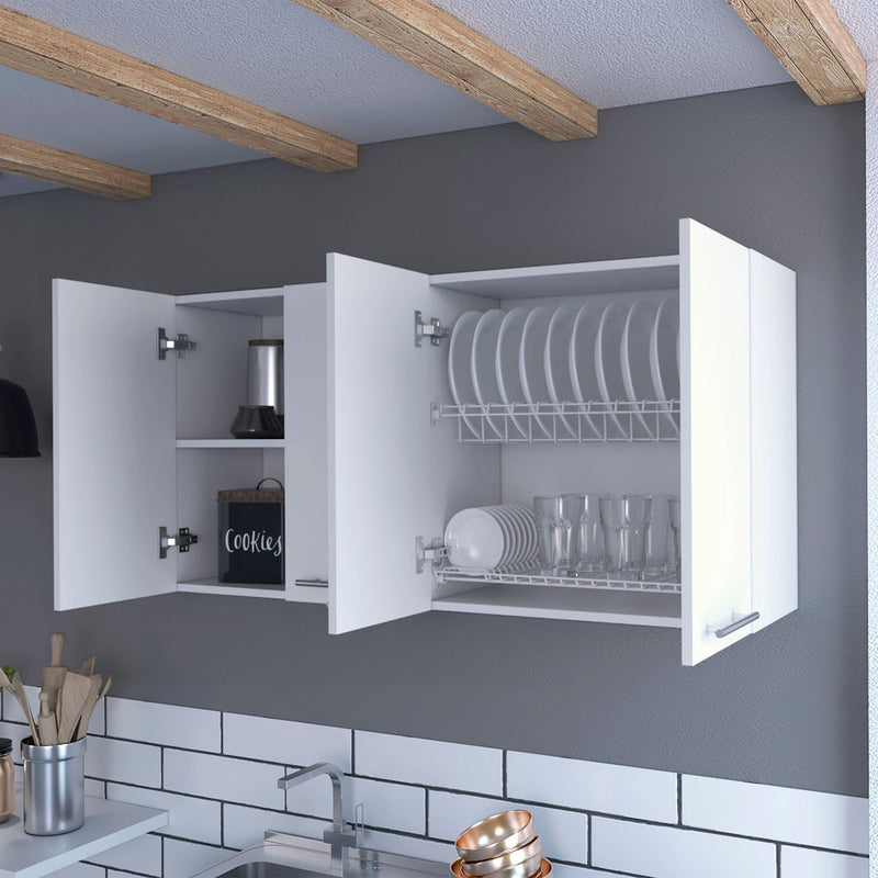White Kitchen Cabinet Durham Four Doors with Generous Storage - White, photo 5 of 7