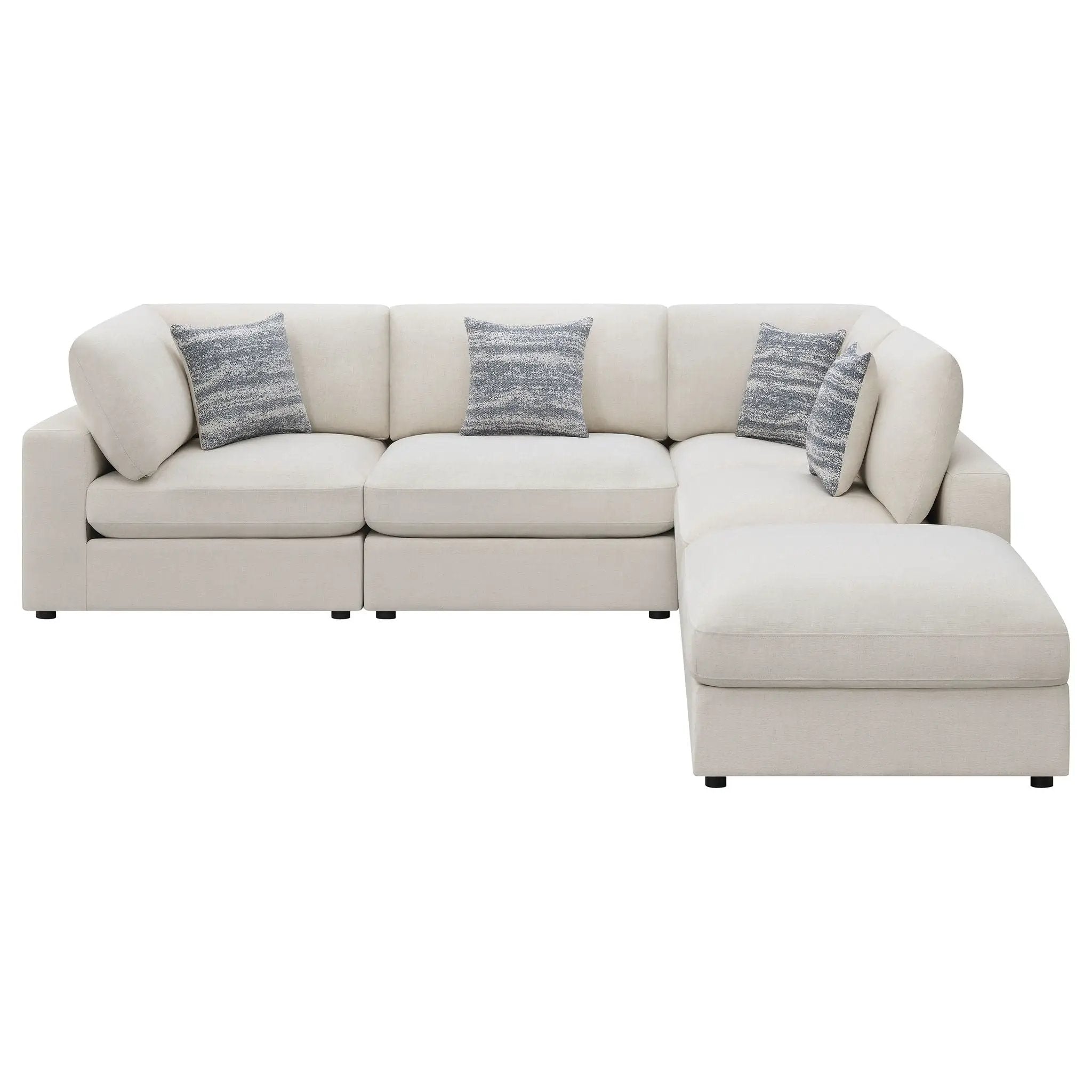 Serene 5-piece Upholstered Modular Sectional Sofa Beige by Unique Piece Furniture