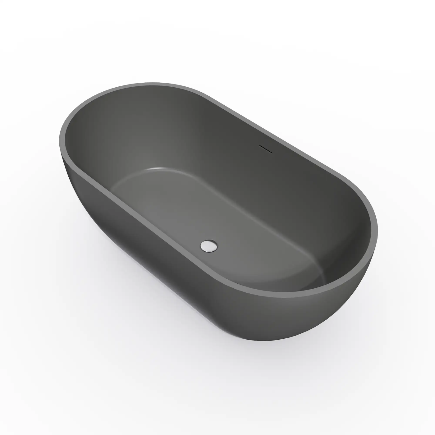 59 Inch Solid Surface Oval Freestanding Bathtub by HouseOfZazla