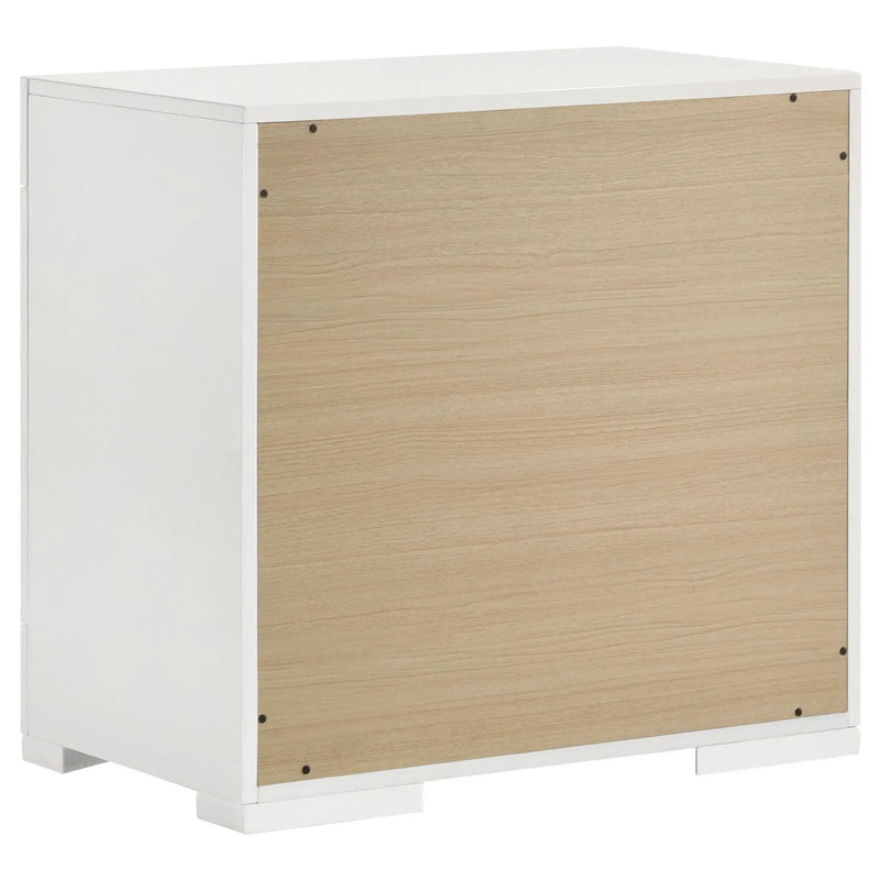 Ives 2-drawer Nightstand Bedside Table White High Gloss by Unique Piece Furniture