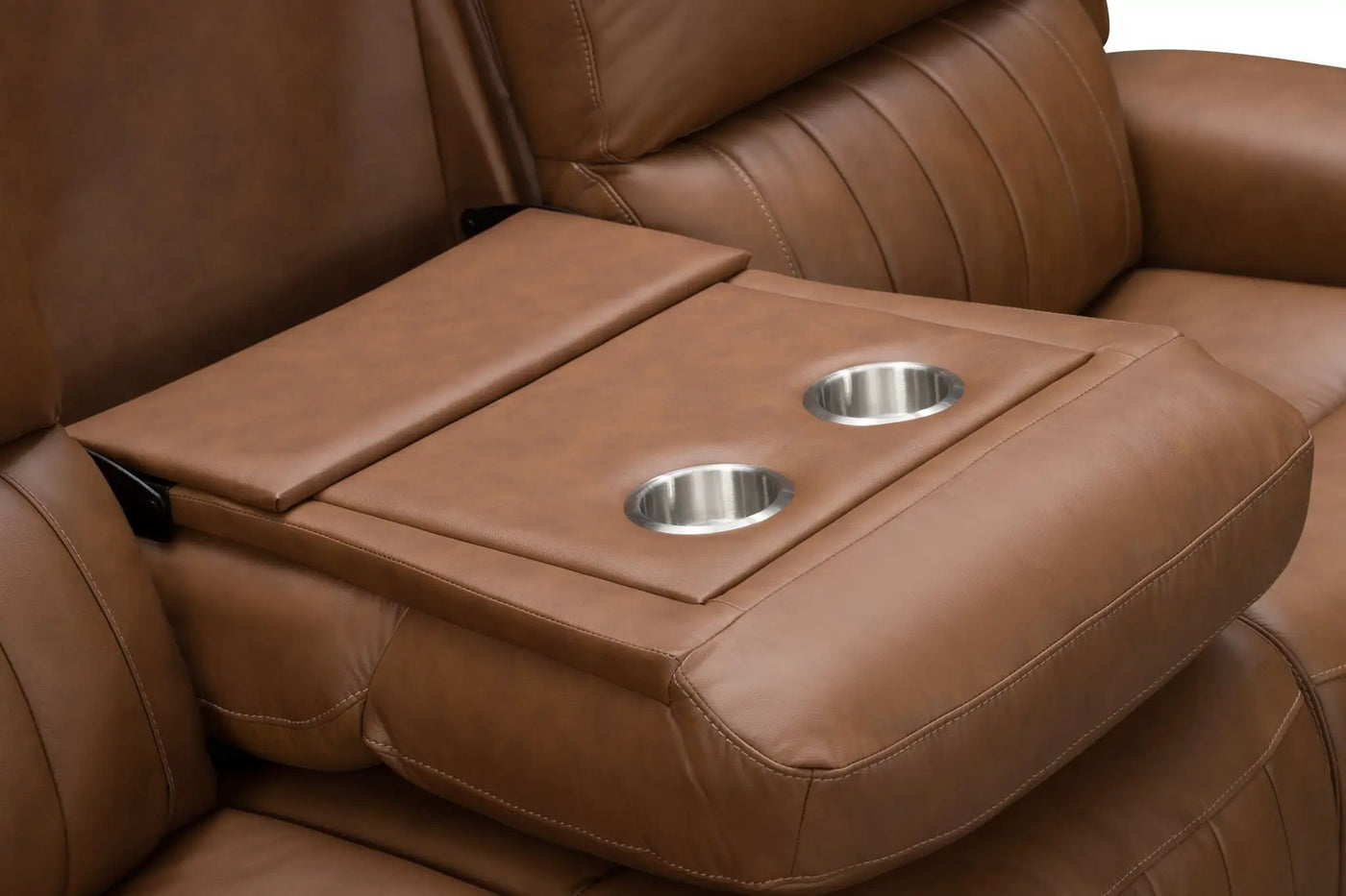 Pierce - Power Sofa With Power Recline, Power Headrest (Drop Down Table With Two Cup Holders)-Zero Gravity, Lumbar by Unique Piece Furniture