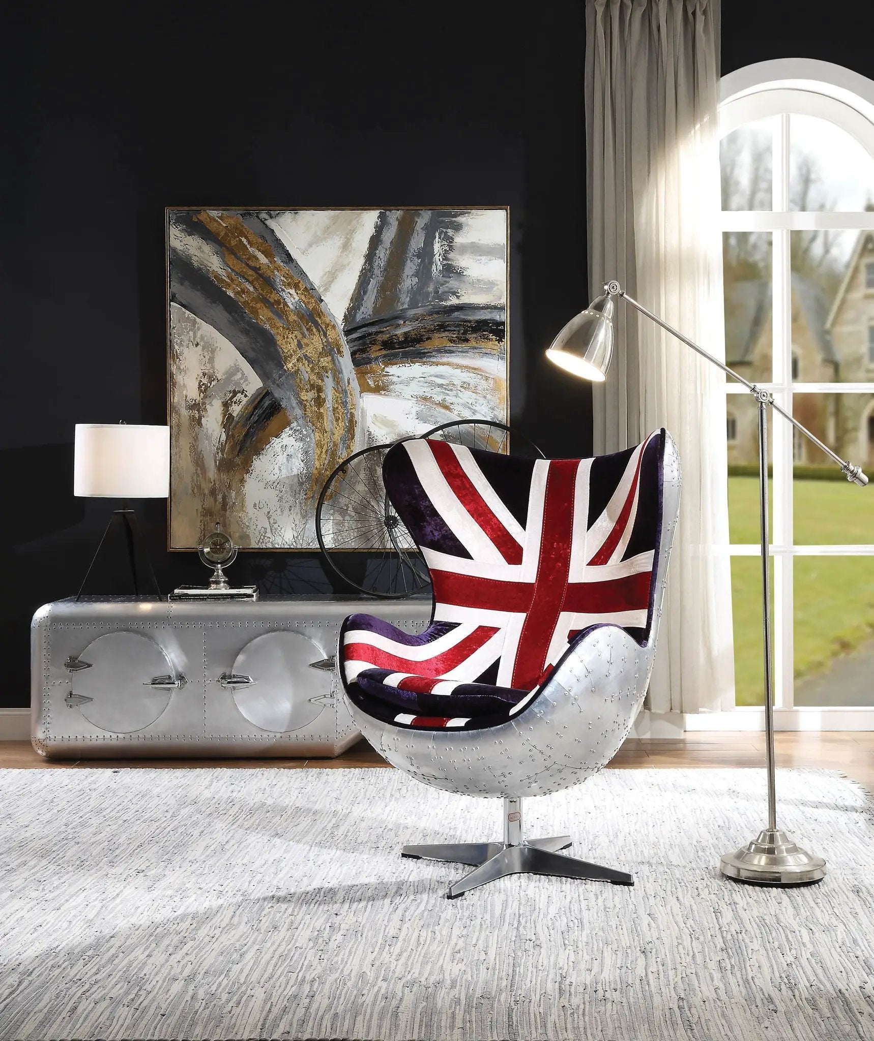 Brancaster - Pattern Accent Chair With Swivel - Multi by HouseOfZazla