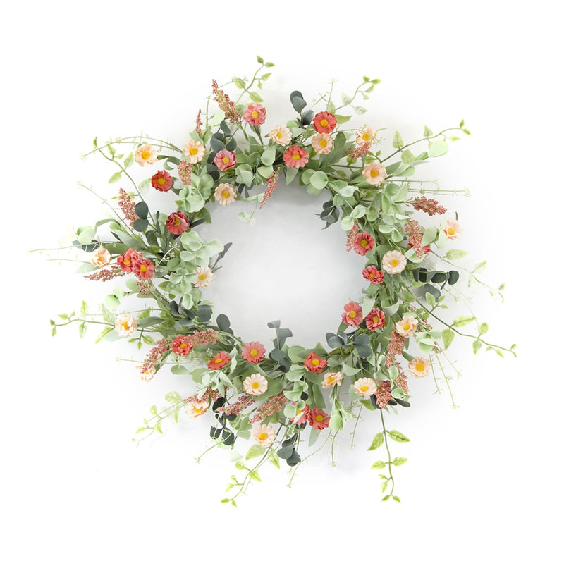 Mini Daisy Floral Wreath 24"D