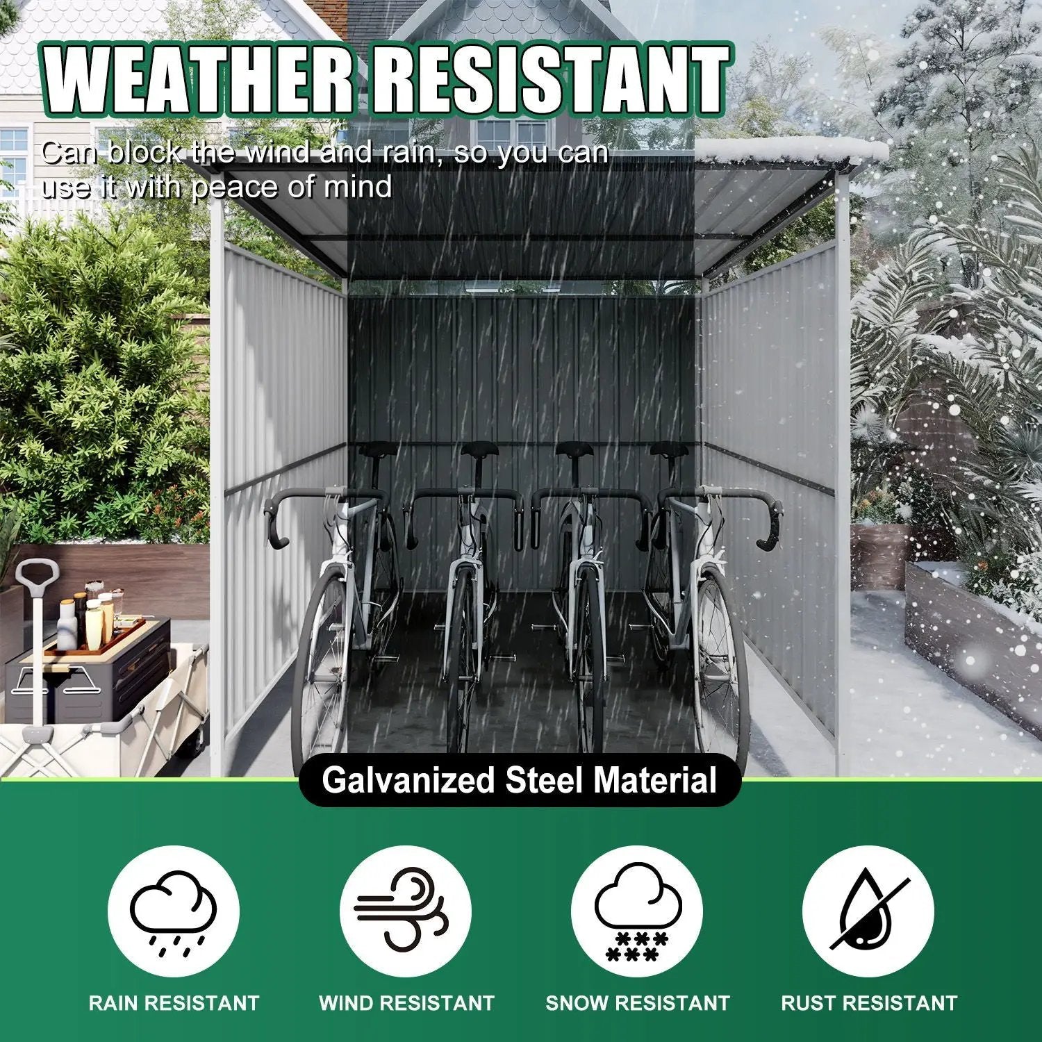 Outdoor Pergola, Bike Storage Shed, Grill Gazebo For Patio - Gray by HouseOfZazla
