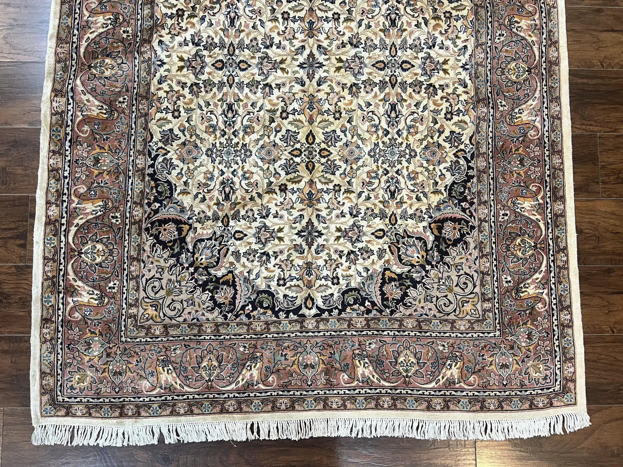Pak Persian Rug 5x8, Handmade Wool Oriental Carpet, Vintage Rug, Floral Allover, Very Fine 320 KPSI by Jewel Rugs