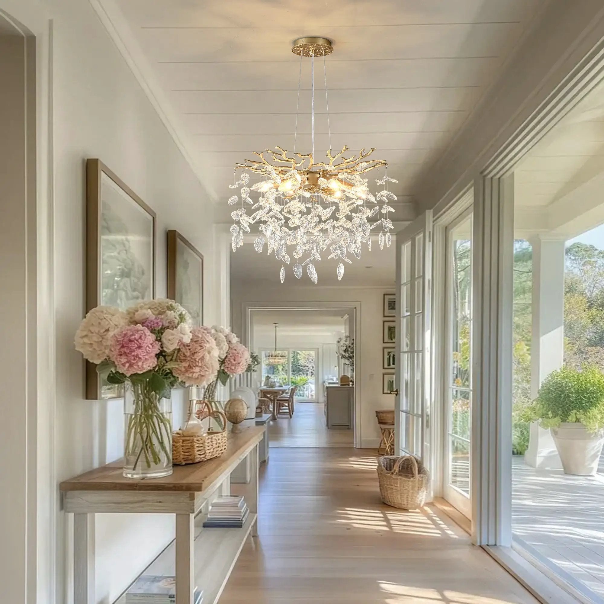 6-Light Chandelier Crystal Ceiling Lamp - Gold Finish by HouseOfZazla