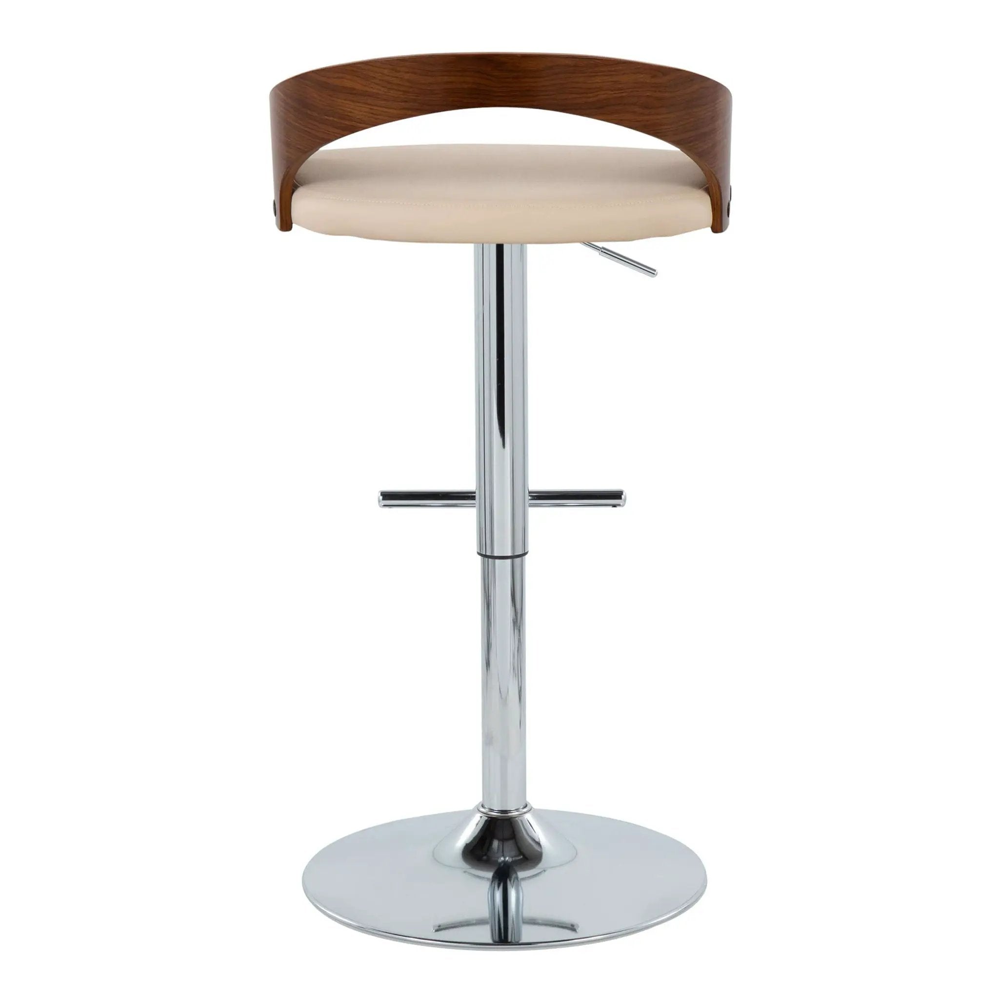 Grotto - Mid Century Modern Adjustable Height Barstool, Swivel With Straight T Footrest (Set of 2) by Unique Piece Furniture