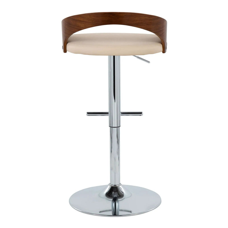 Grotto - Mid Century Modern Adjustable Height Barstool, Swivel With Straight T Footrest (Set of 2) by Unique Piece Furniture