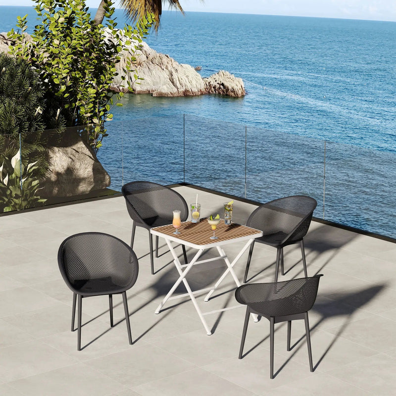 2 Pack Lounge Chair Set & Folding Square Table by Unique Piece Furniture