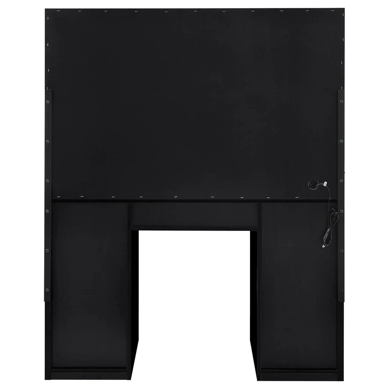 Acena 7-drawer Vanity Set with Lighting Black High Gloss by Unique Piece Furniture