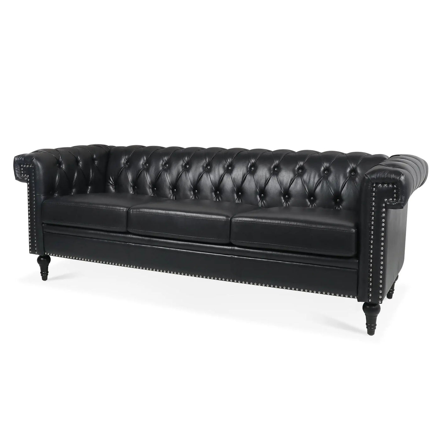 Traditional Square Arm Removable Cushion 3 Seater Sofa by HouseOfZazla