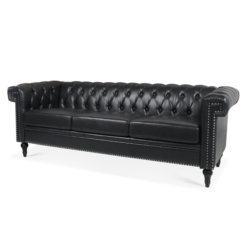 Traditional Square Arm Removable Cushion 3 Seater Sofa by Unique Piece Furniture