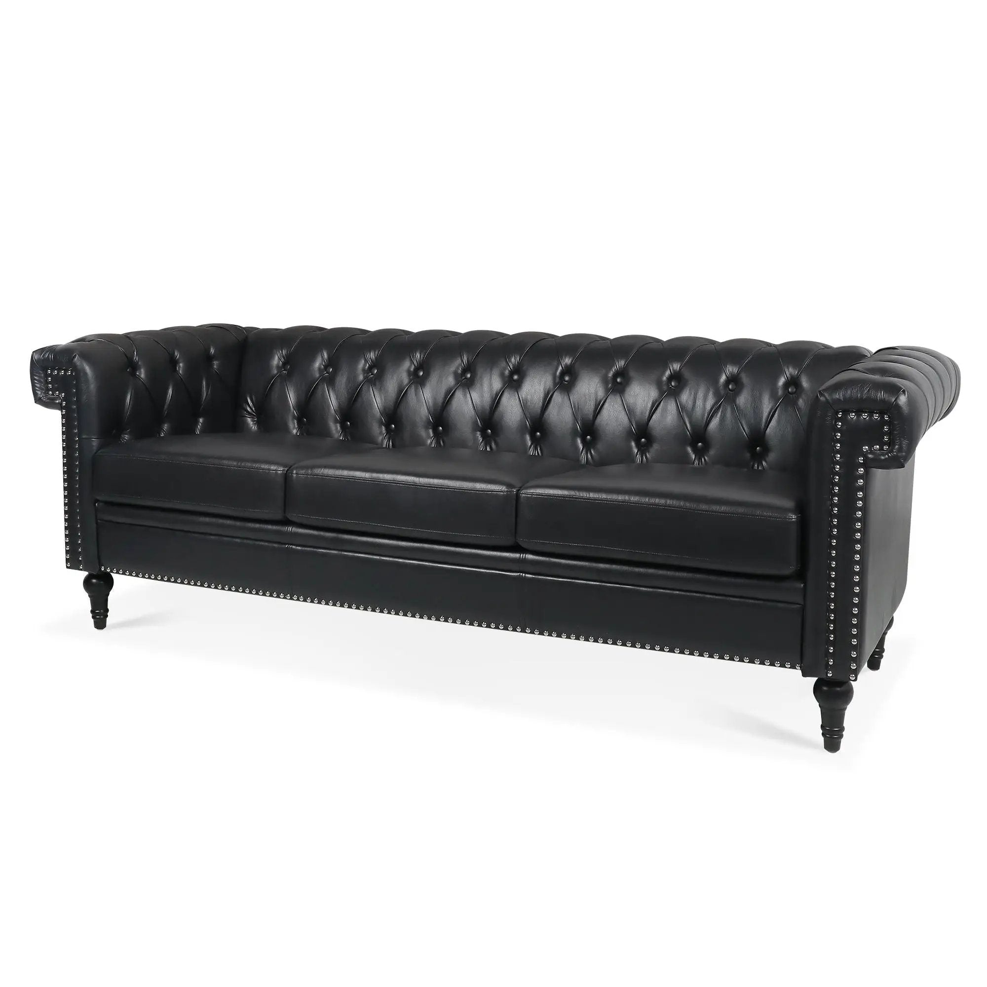 Traditional Square Arm Removable Cushion 3 Seater Sofa by Unique Piece Furniture