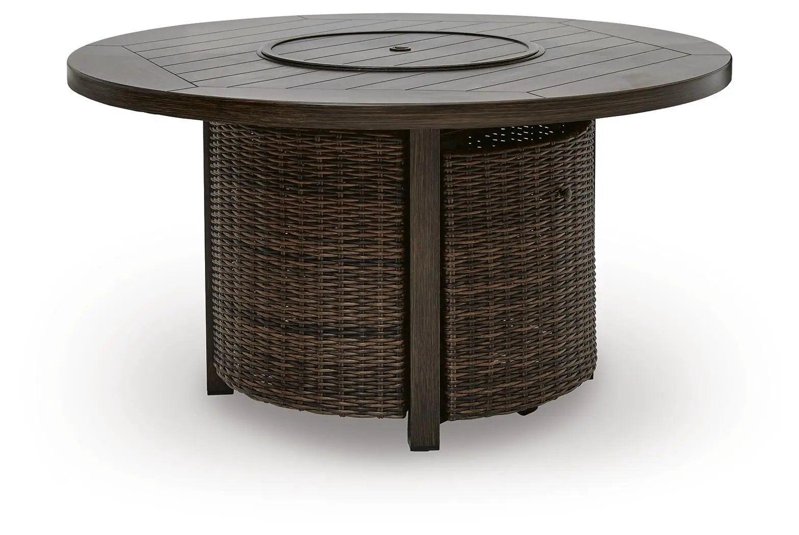 Monterey Point - Round Fire Pit Table - Dark Brown by Unique Piece Furniture