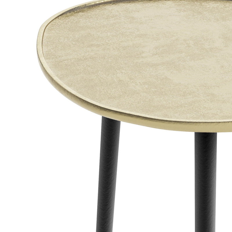 Gold Metal Side Table with Hand-Finished Detailing - Tanner, photo 5 of 8