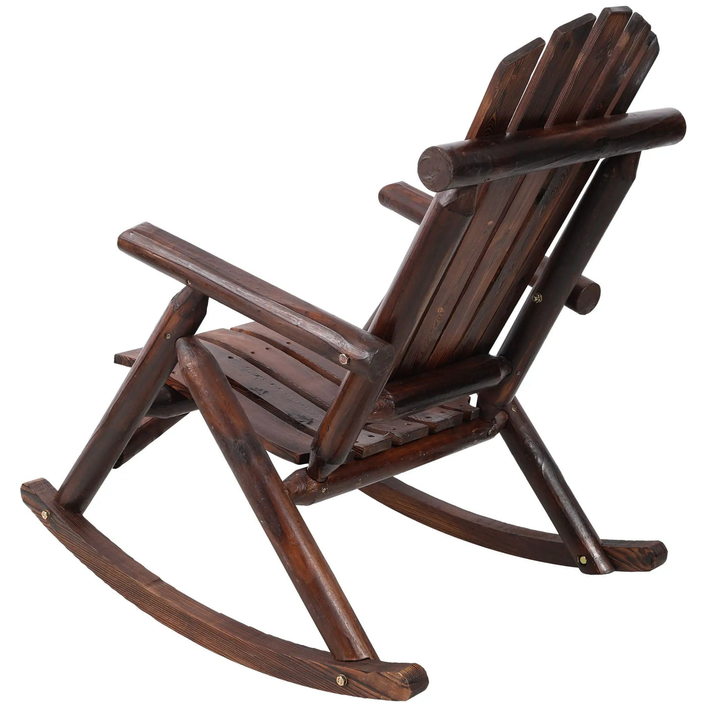 Durable Wooden Porch Rocker, Fir Log Rocking Chair by HouseOfZazla