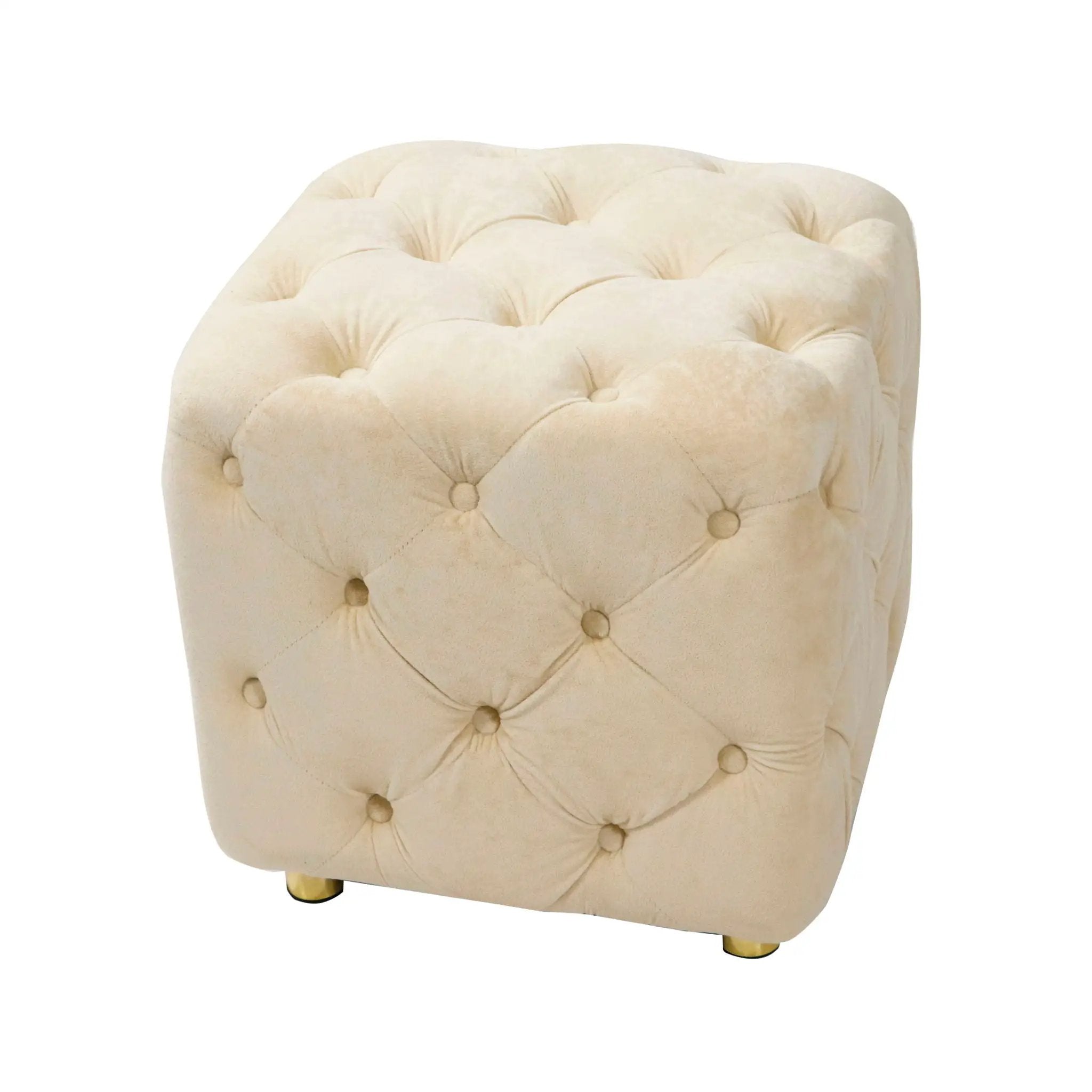 Modern Upholstered Ottoman, Exquisite Small End Table, Soft Foot Stool, Dressing Makeup Chair, Comfortable Seat For Living Room, Bedroom, Entrance by Unique Piece Furniture
