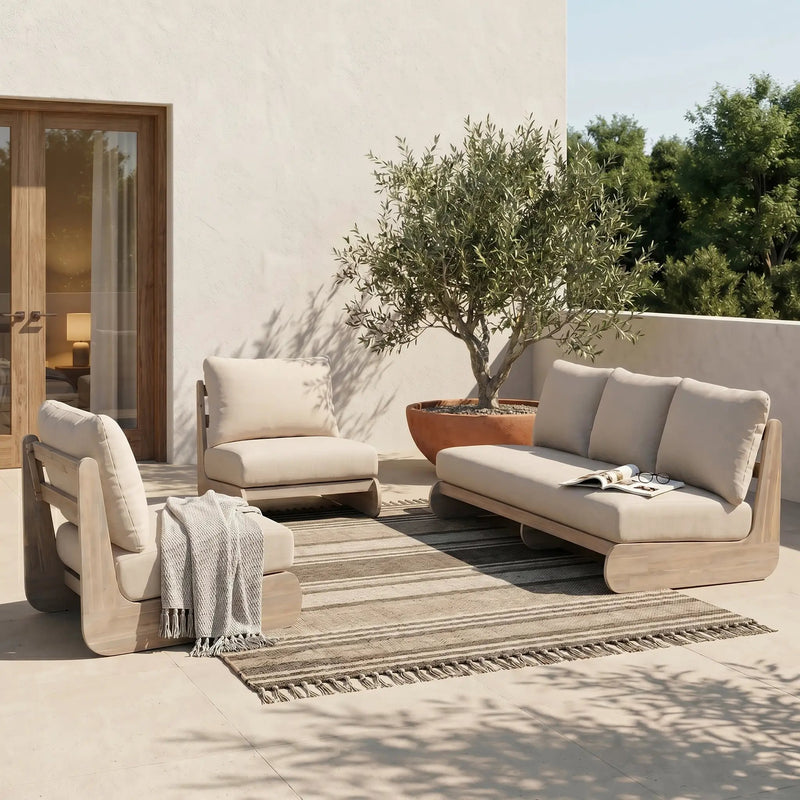 Outdoor Acacia Lazy 5 Seater Chat Set by HouseOfZazla
