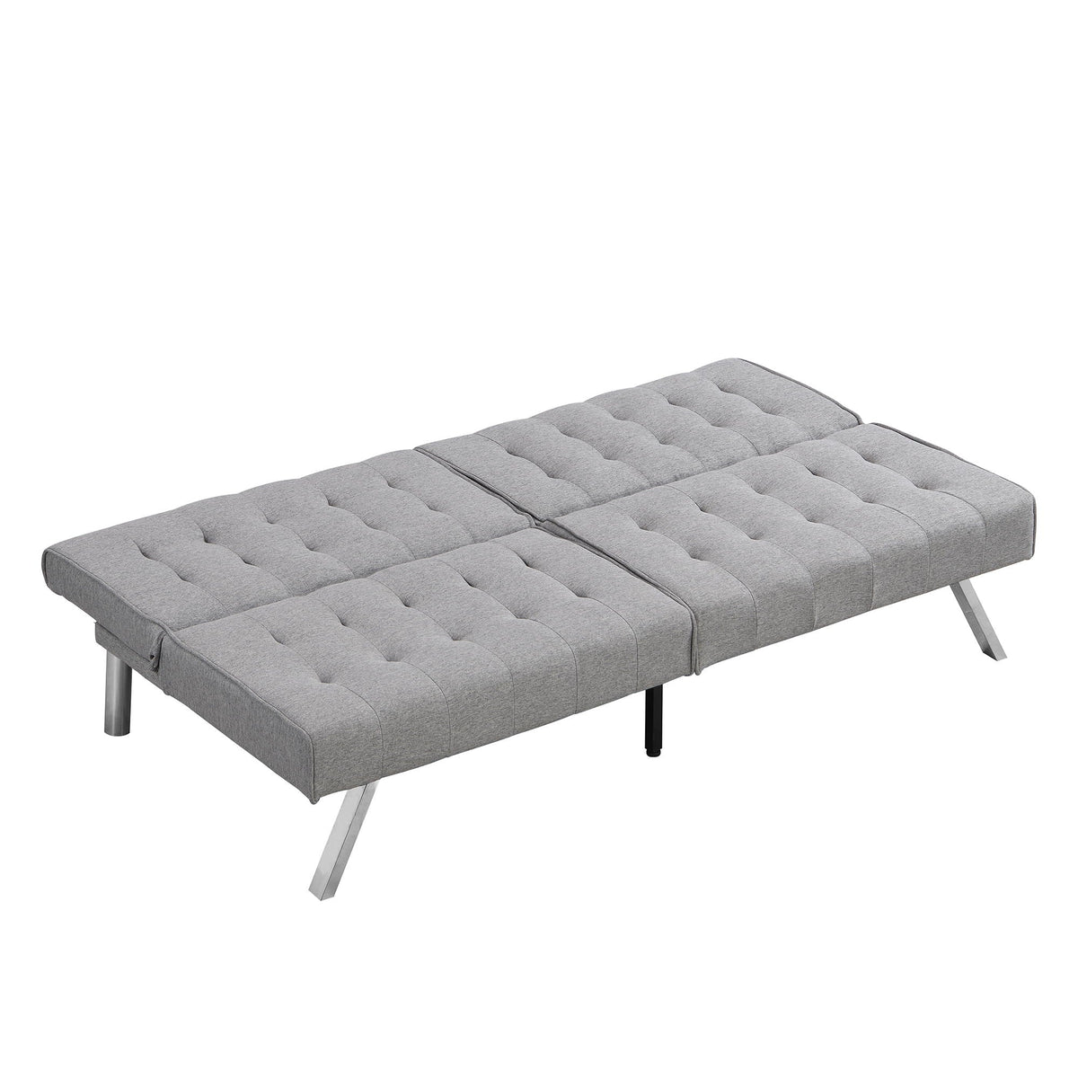 Futon Sofa Bed with Reclining Backrest - Dark Brown, Black, Gray, Dark Gray, photo 21 of 40
