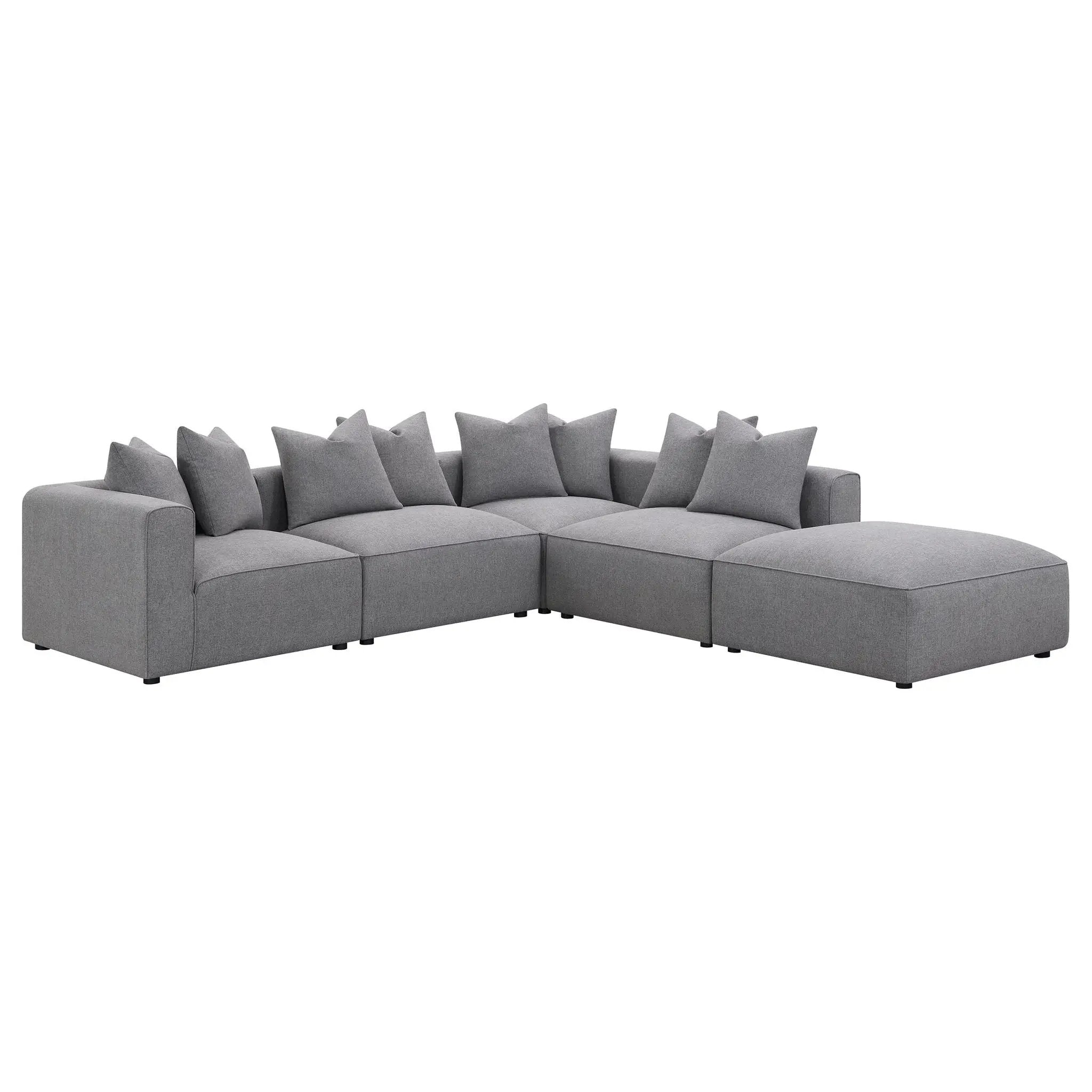 Jennifer Square Upholstered Ottoman Grey by Unique Piece Furniture