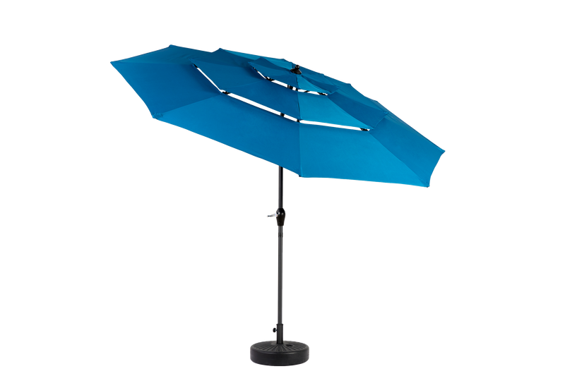 Aluminium 10ft 3 Tier Auto-tilt Outdoor Patio Umbrella - Dark Blue (No Base) by HouseOfZazla