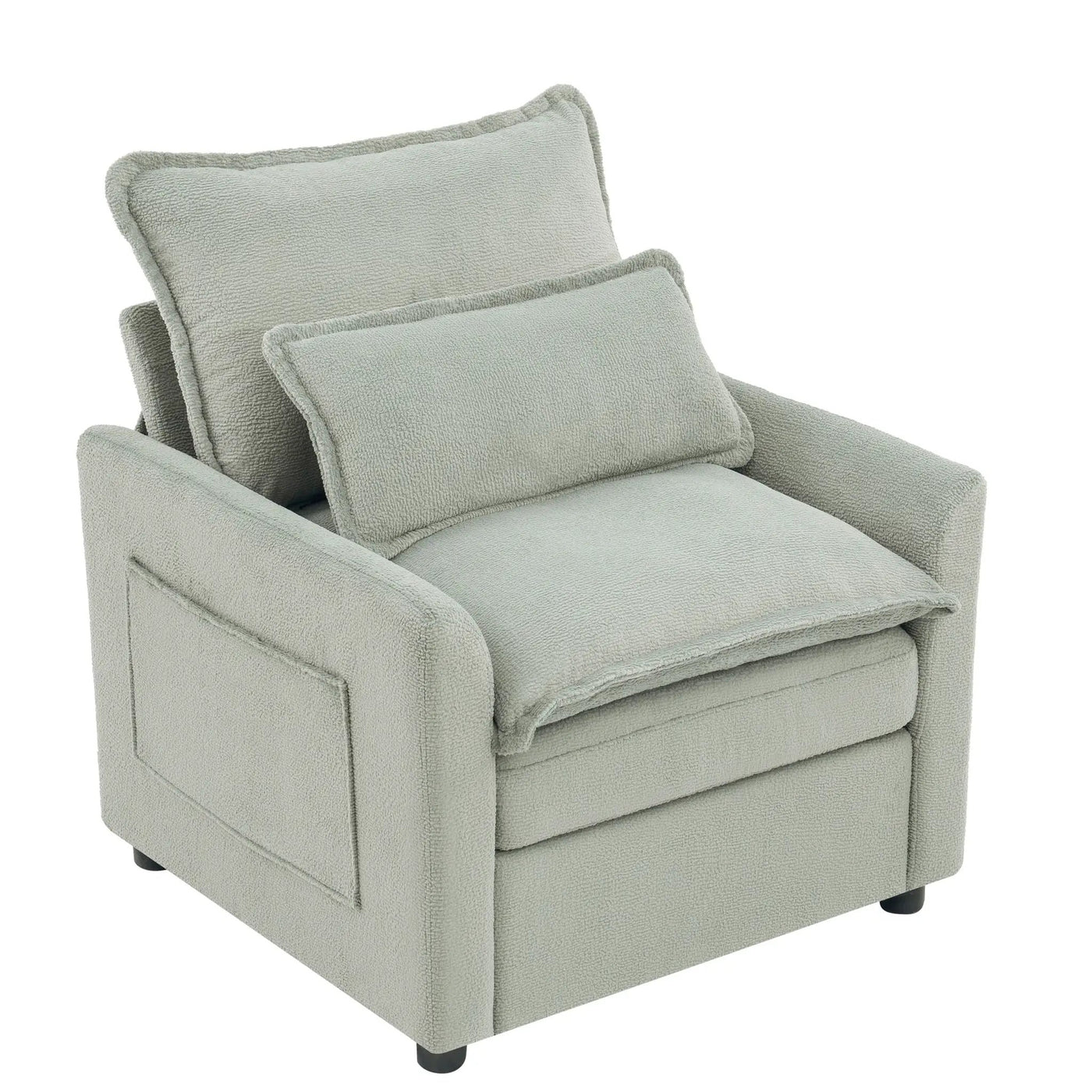 Modern Single Seat Accent Chair With Side Storage Pockets by HouseOfZazla
