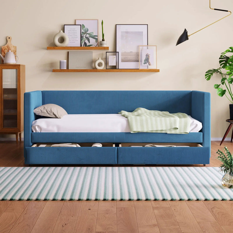Daybed With Two Drawers And Wood Slat by Unique Piece Furniture