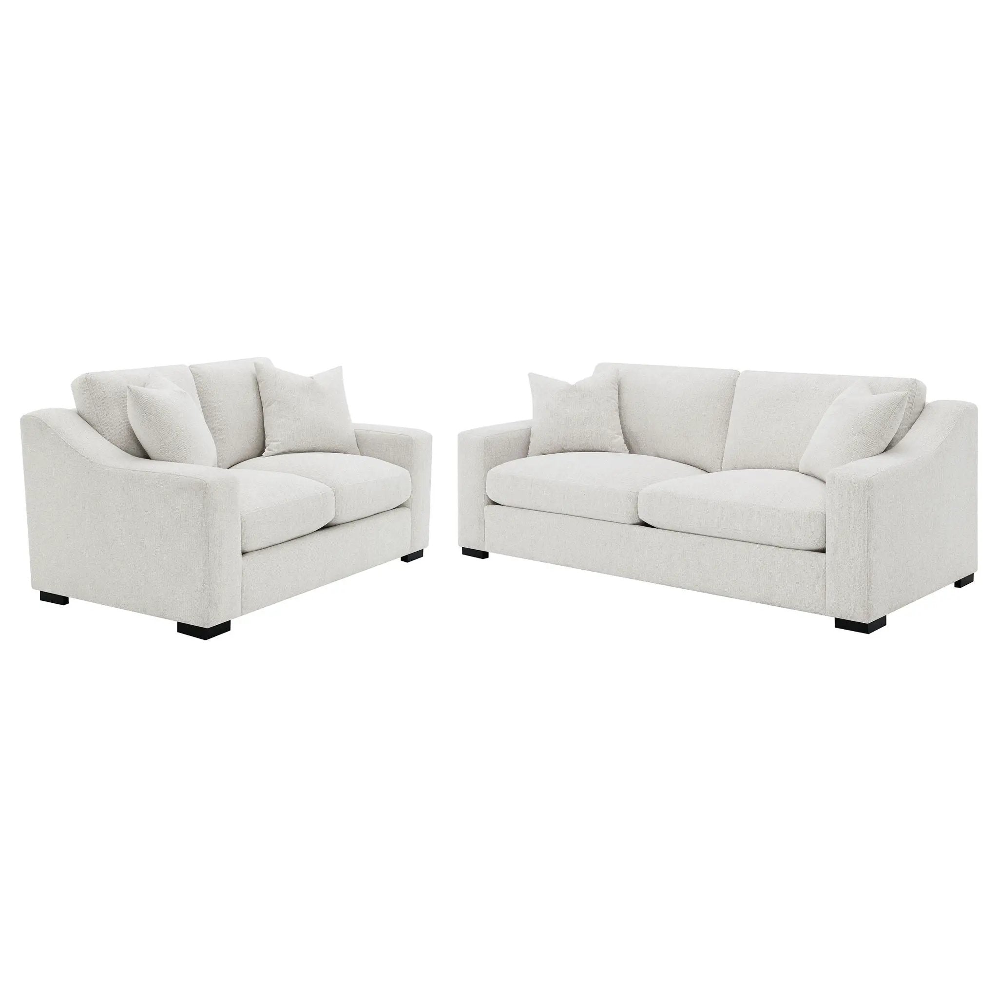 Ashlyn 2-piece Upholstered Track Arm Sofa Set Sand by Unique Piece Furniture