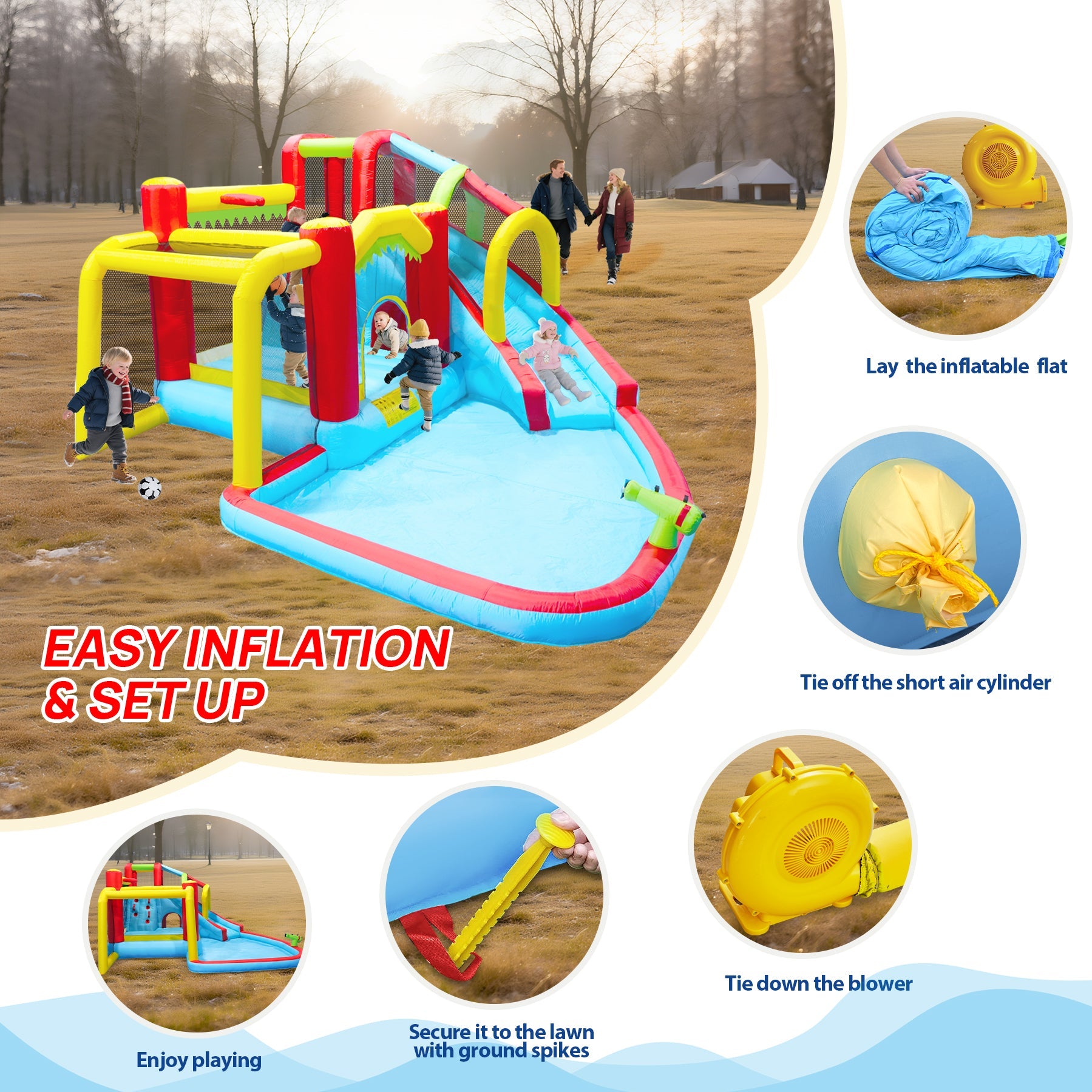 7-in-1 Inflatable Slide Water Park and Garden Bouncer by HouseOfZazla