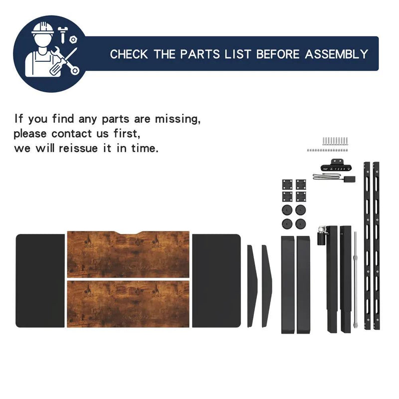 55"×24" Black & Rustic Electric Standing Desk by HouseOfZazla