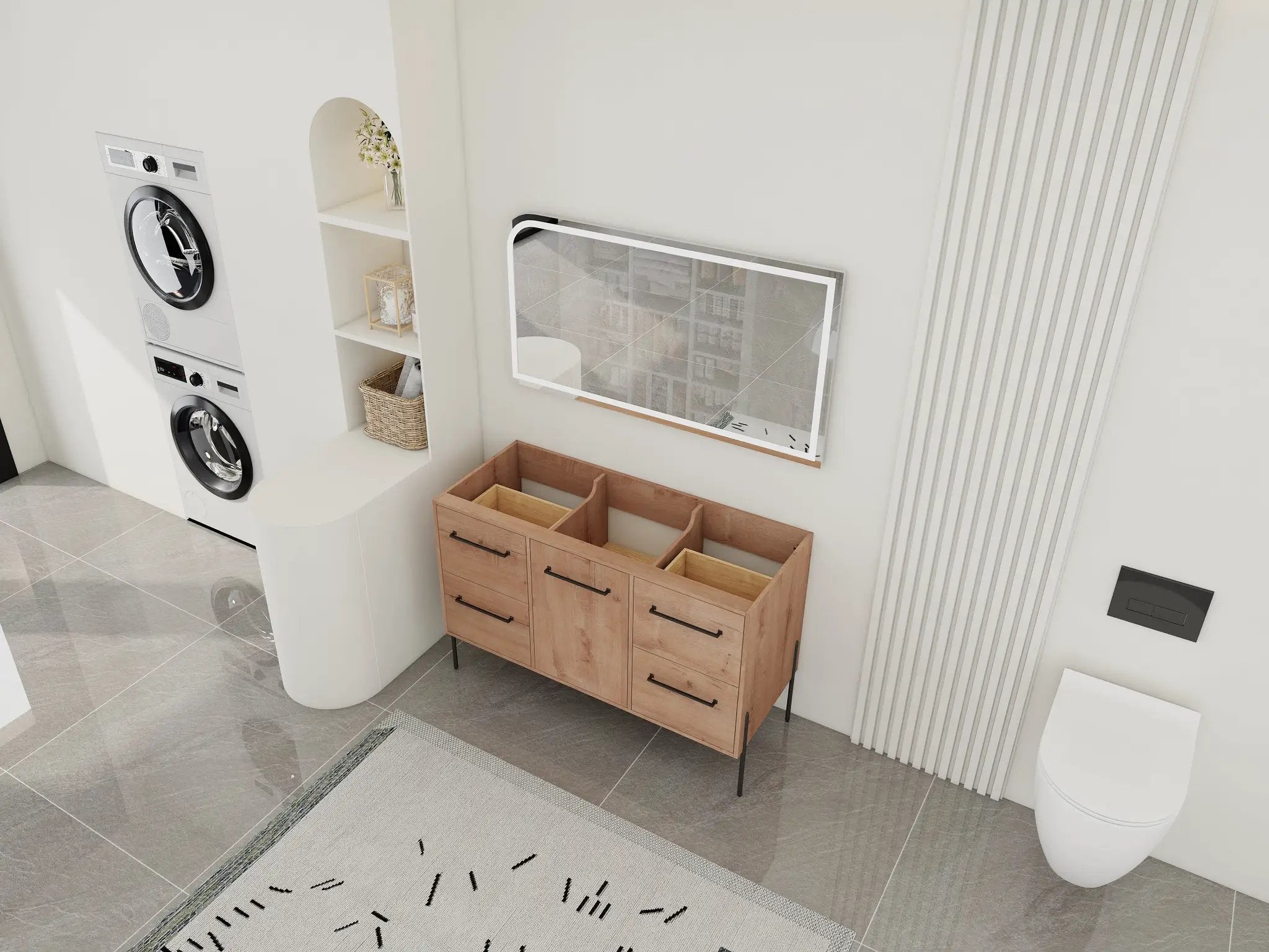 48" Freestanding Bathroom Vanity With Soft-Close Cabinet Door and 4 Drawers by HouseOfZazla