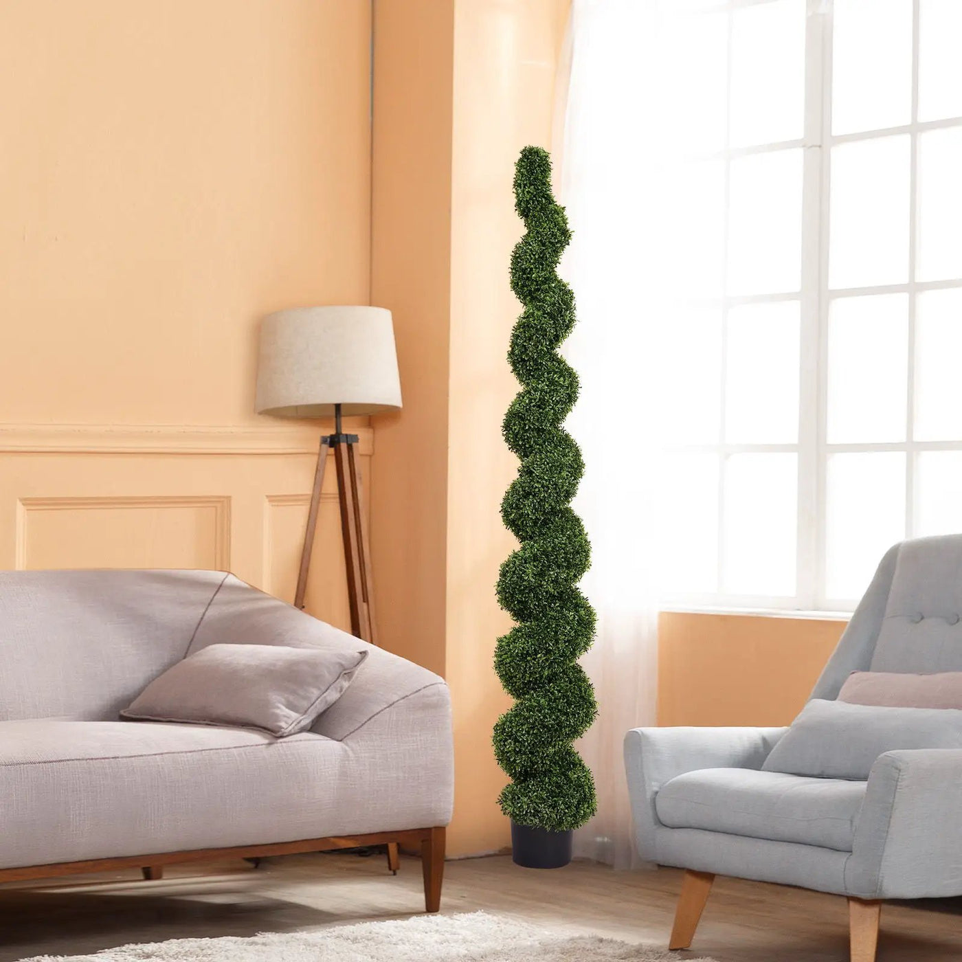Artificial Outdoor UV Resistant Plastic Boxwood Topiary Spiral Tree by HouseOfZazla