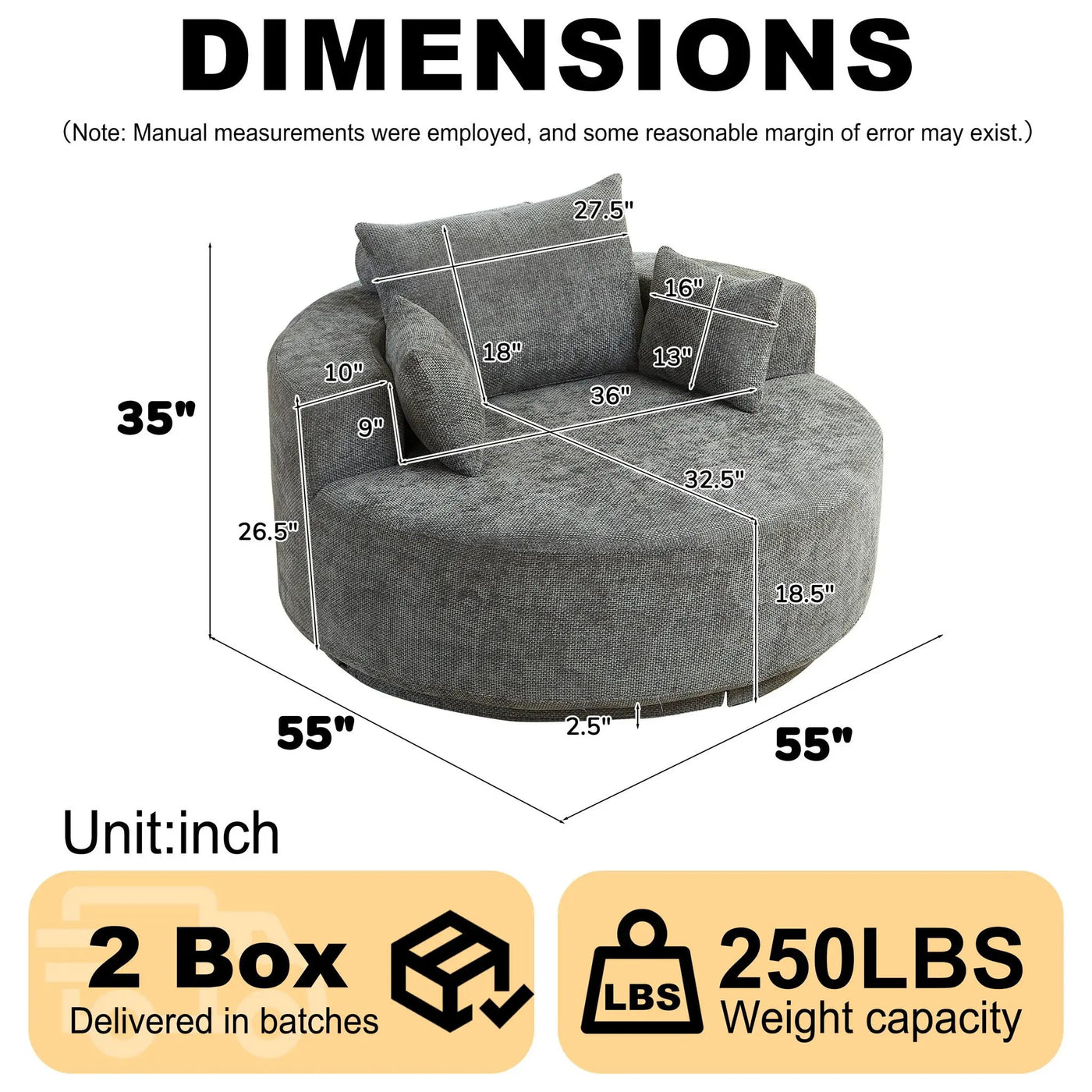 Single 360 Degree Swivel Chair For Living Room by HouseOfZazla