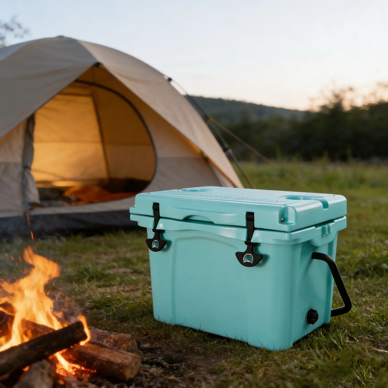 25QT Portable Cooler, Insulated Hard Cooler with Bottle Opener and Cup Holder by HouseOfZazla