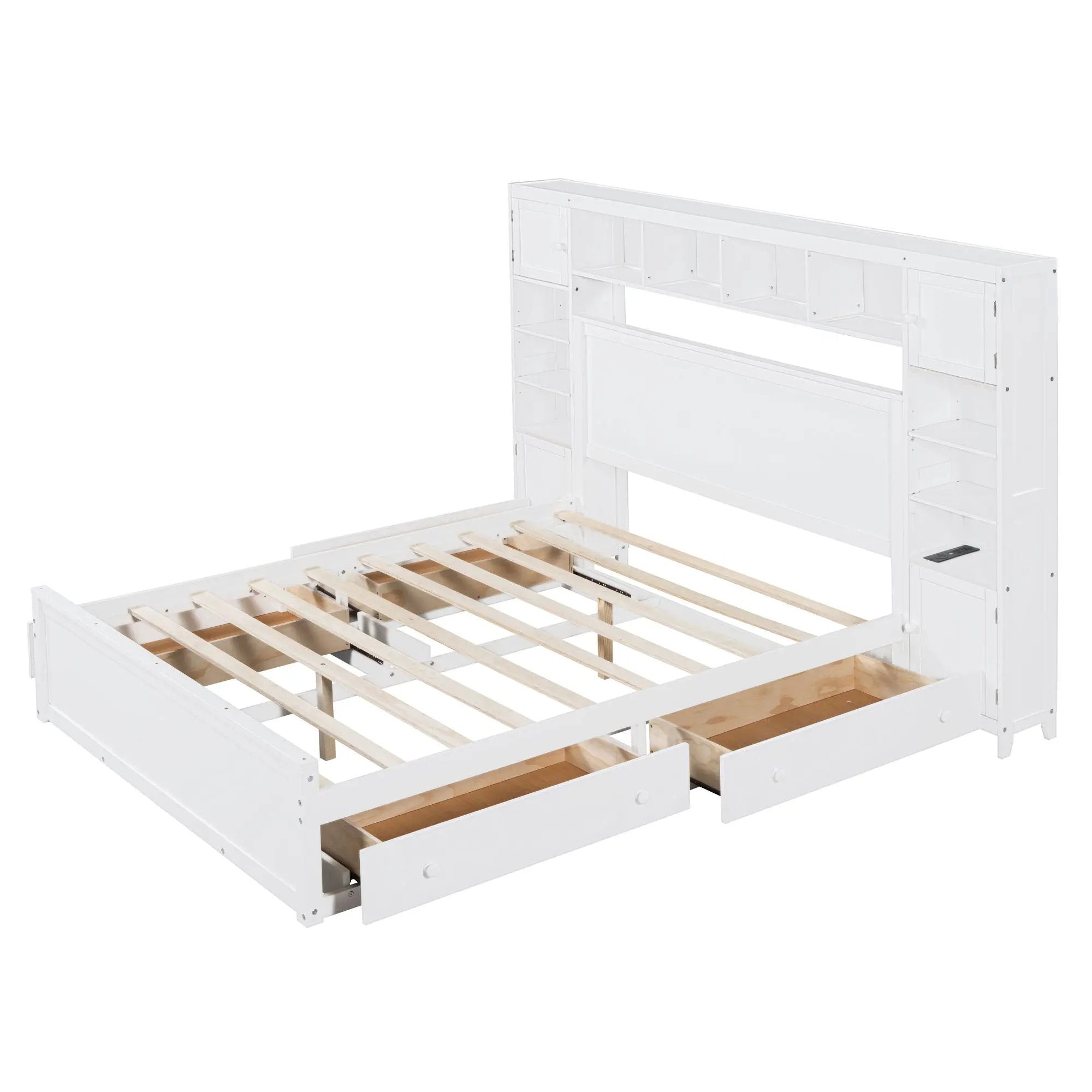 Bed With All In One Cabinet, Shelf And Sockets by HouseOfZazla