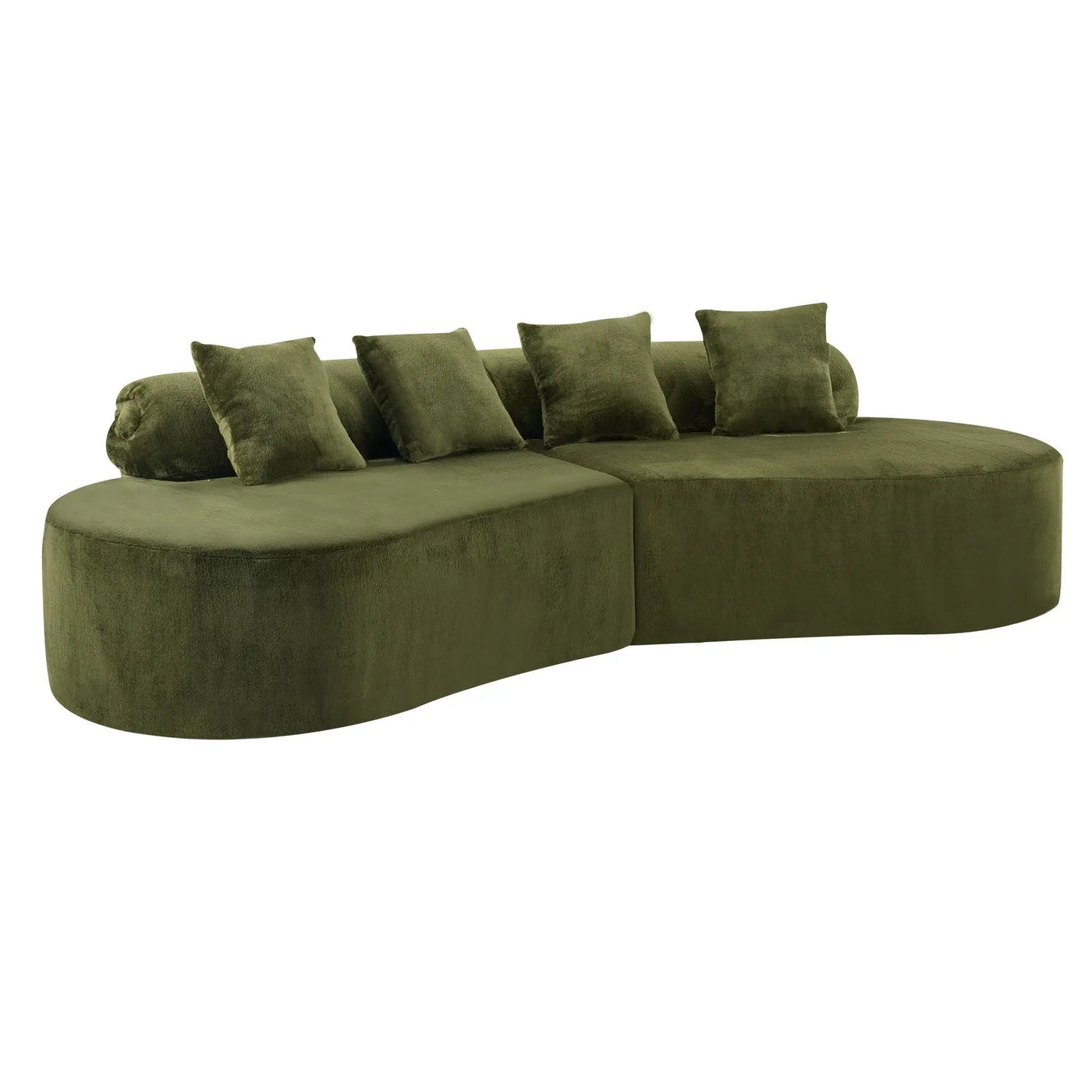 Modern Curved Sofa With Pillows by HouseOfZazla
