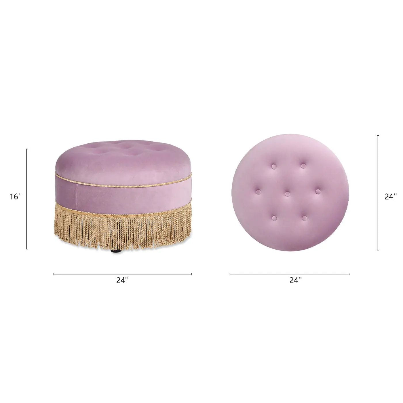 Yolanda - Round Upholstered Accent Ottoman by Unique Piece Furniture