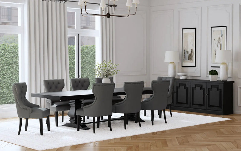 Florence 9-piece 126-inch Extension Dining Table Set Grey by Unique Piece Furniture