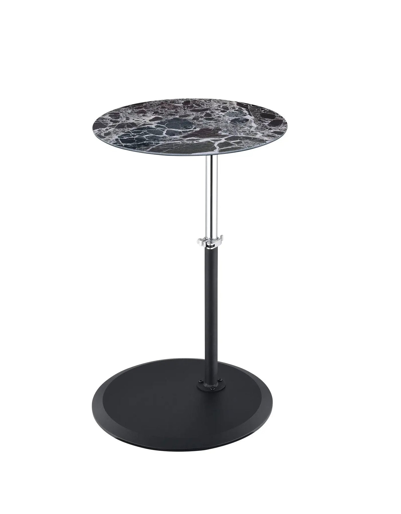 Orbit - 15.5" End Table With Height Adjustable Marble Textured Top by HouseOfZazla