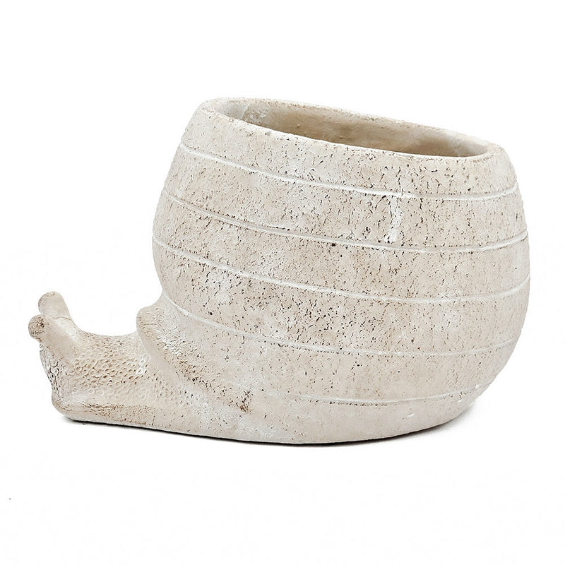 Decorative Cement Planter with Abstract Design - Natural Finish, photo 4 of 10