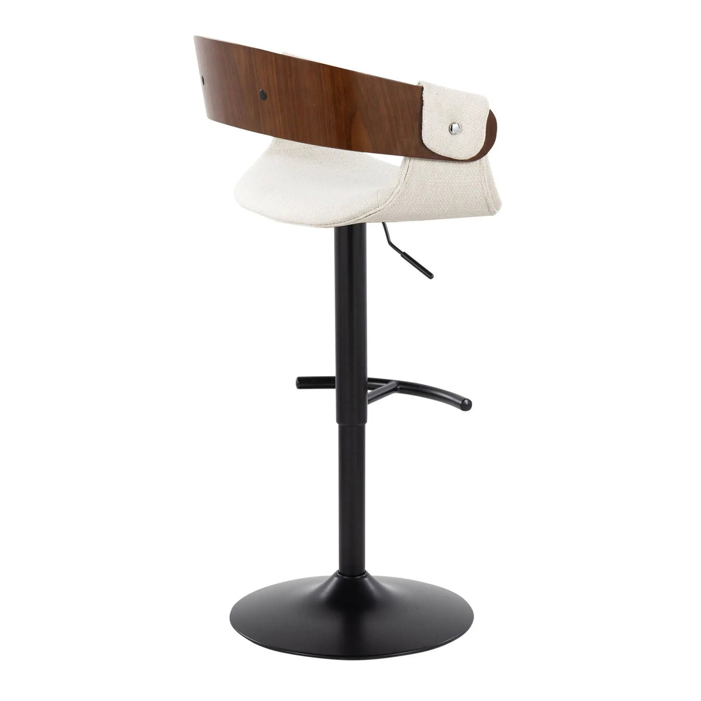 Elisa - Mid Century Modern Adjustable Barstool With Swivel & Rounded T Footrest (Set of 2) by HouseOfZazla