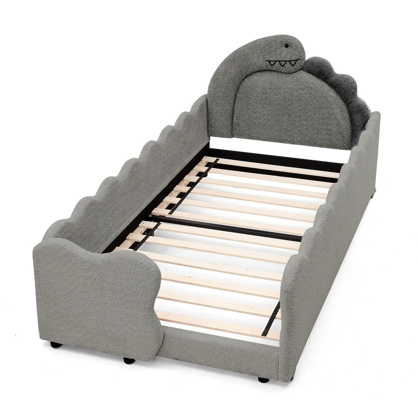 Cute Dinosaur Shaped Bed With Safety Guardrail, Toddler Frame by HouseOfZazla