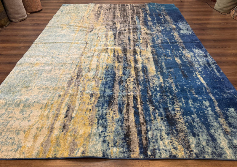 Modern Abstract Blue Area Rug 8x11 ft by Jewel Rugs
