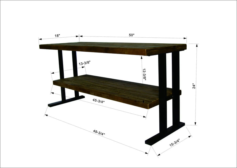 Media Console Table With One Shelf To Your Home Decor - Natural / Black by Unique Piece Furniture