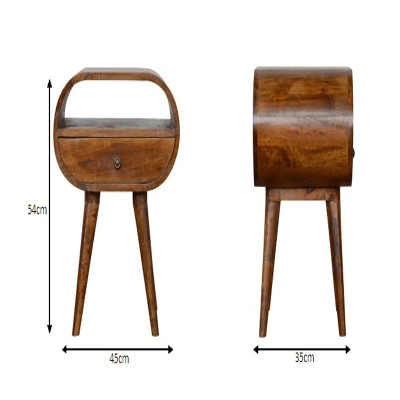 Circular Open Bedside Nightstand by HouseOfZazla
