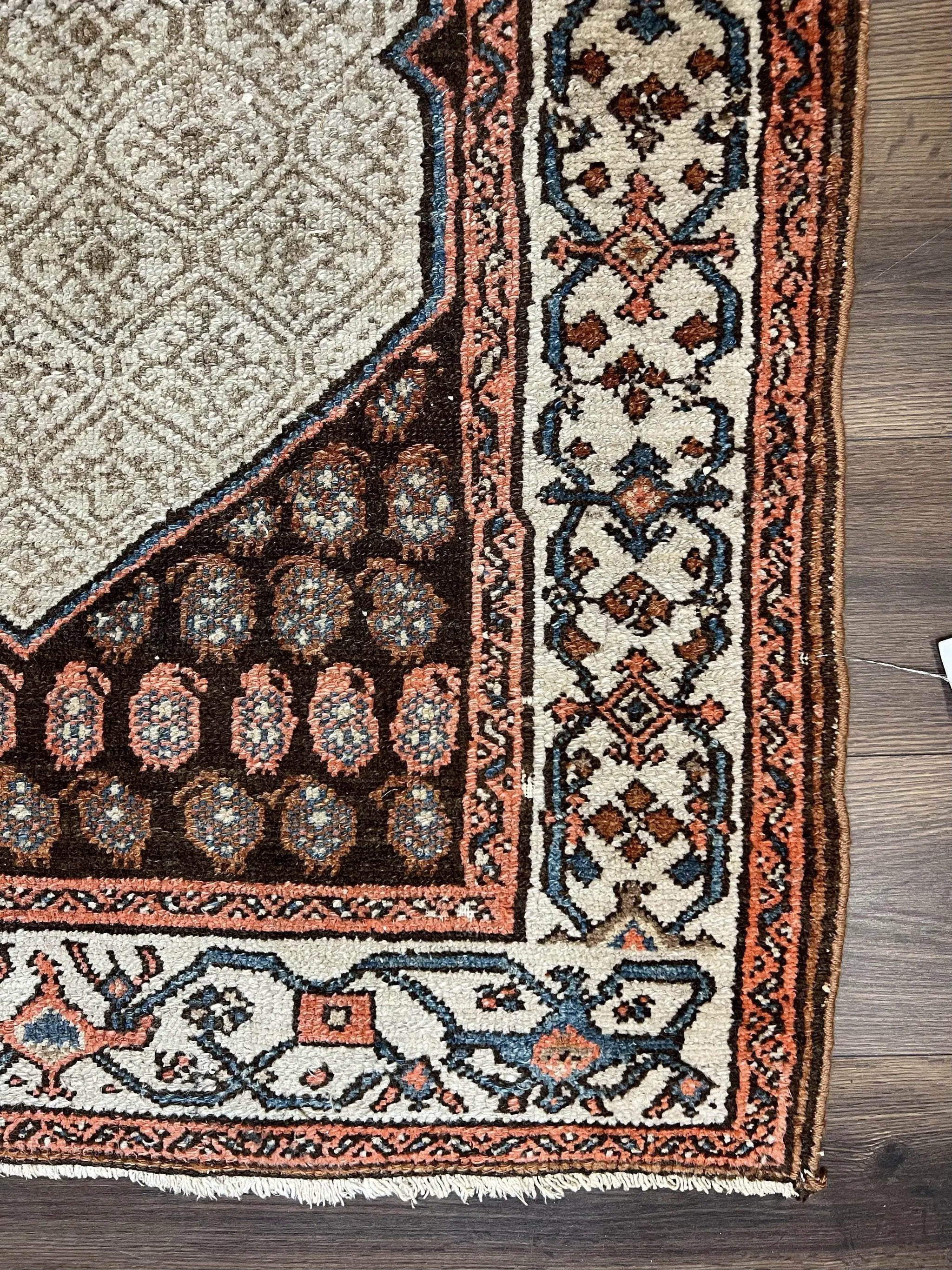 Rare Persian Tribal Runner Rug 3.5 x 10, Sarab Serab Kalegy Carpet, Antique 1920s Collectible Geometric Medallion Oriental Wool Runner, Hand Knotted, Camel Hair Color by Jewel Rugs