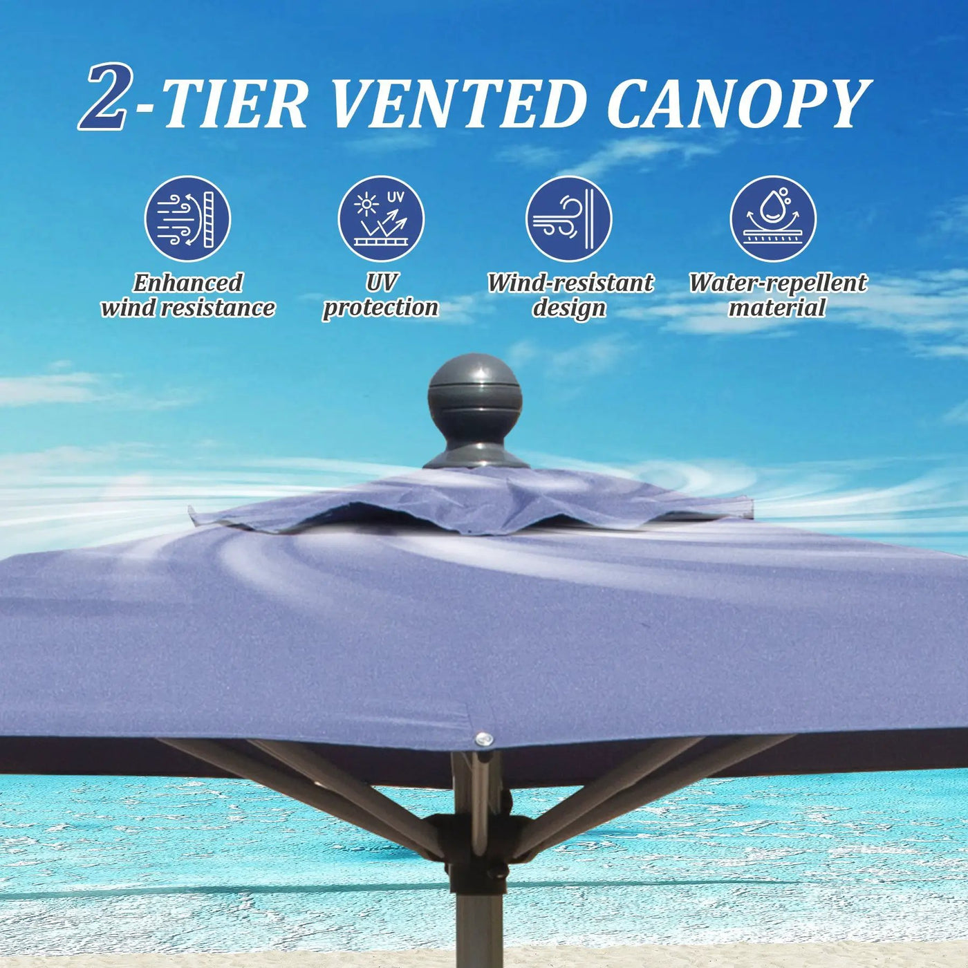 Rectangle Patio Umbrella with Crank Lift and Tilt Function by HouseOfZazla
