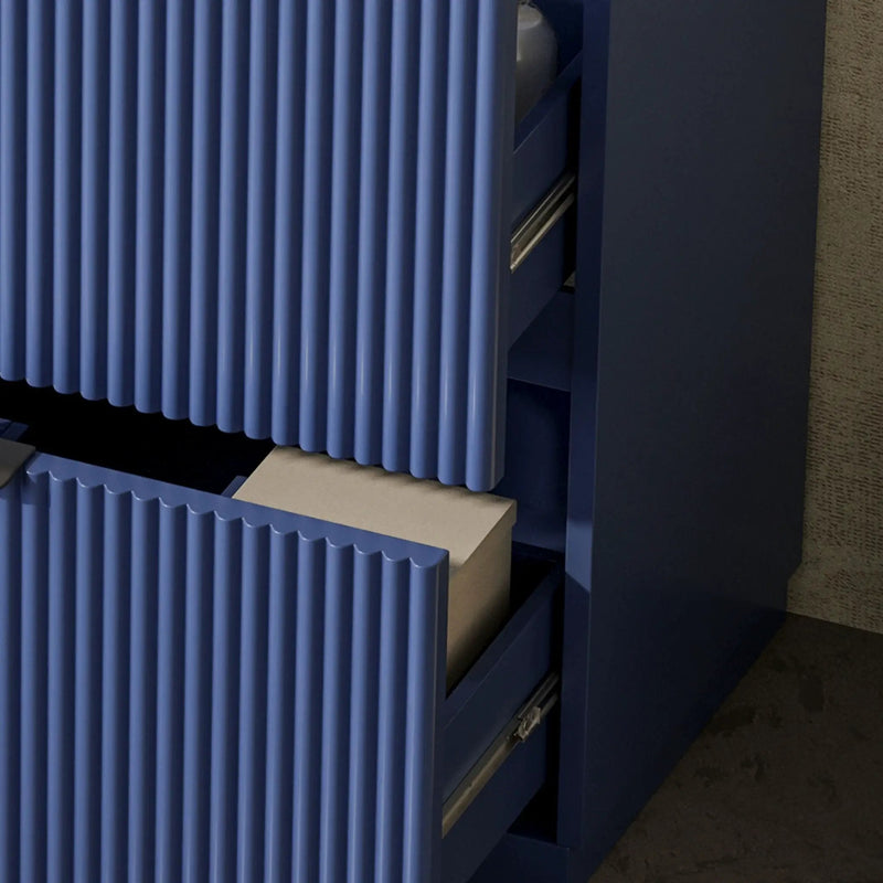Fluted Bathroom Vanity With Ceramic Sink, Freestanding Cabinet by HouseOfZazla