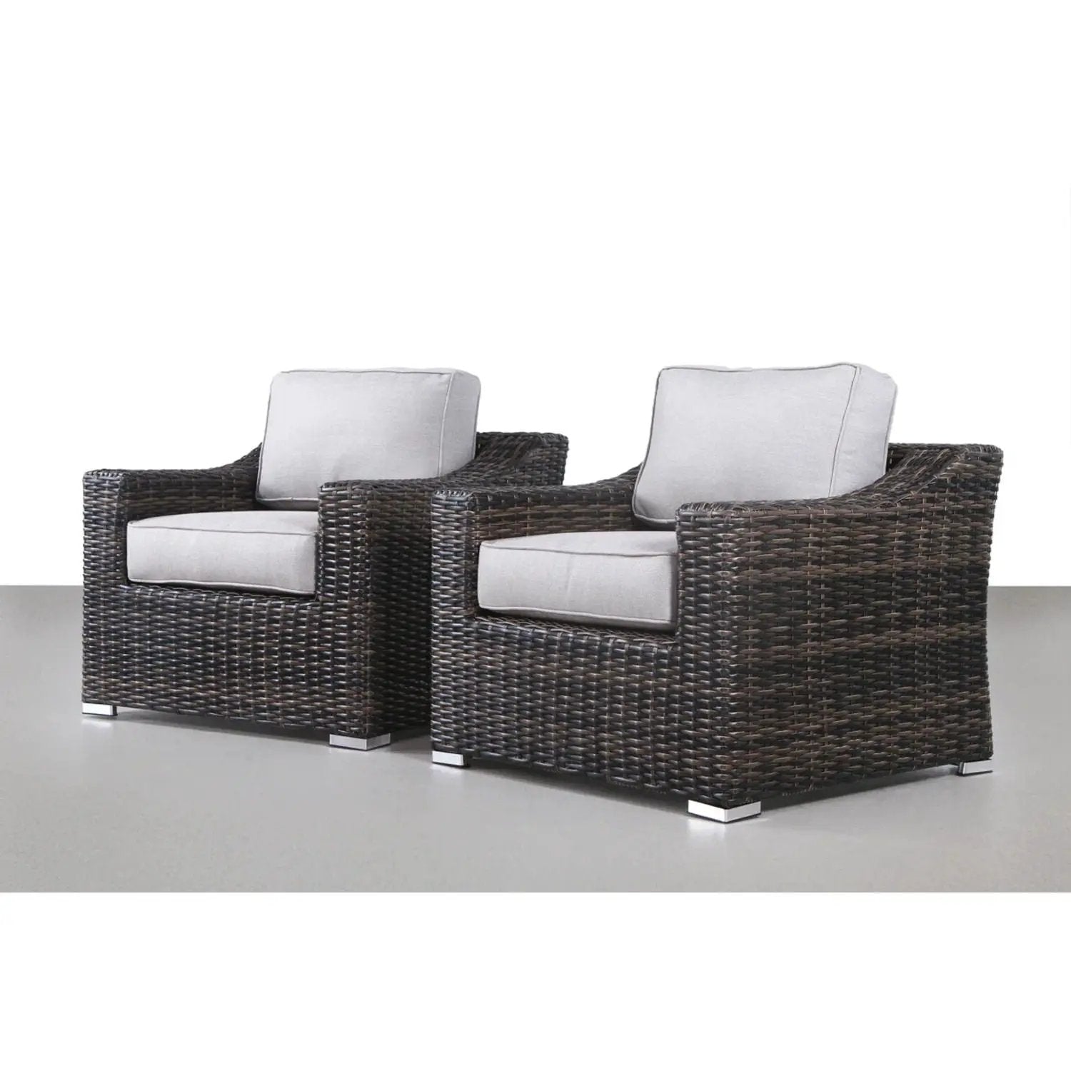 Modern Patio Chair With Cushions (Set of 2) - Brown by HouseOfZazla