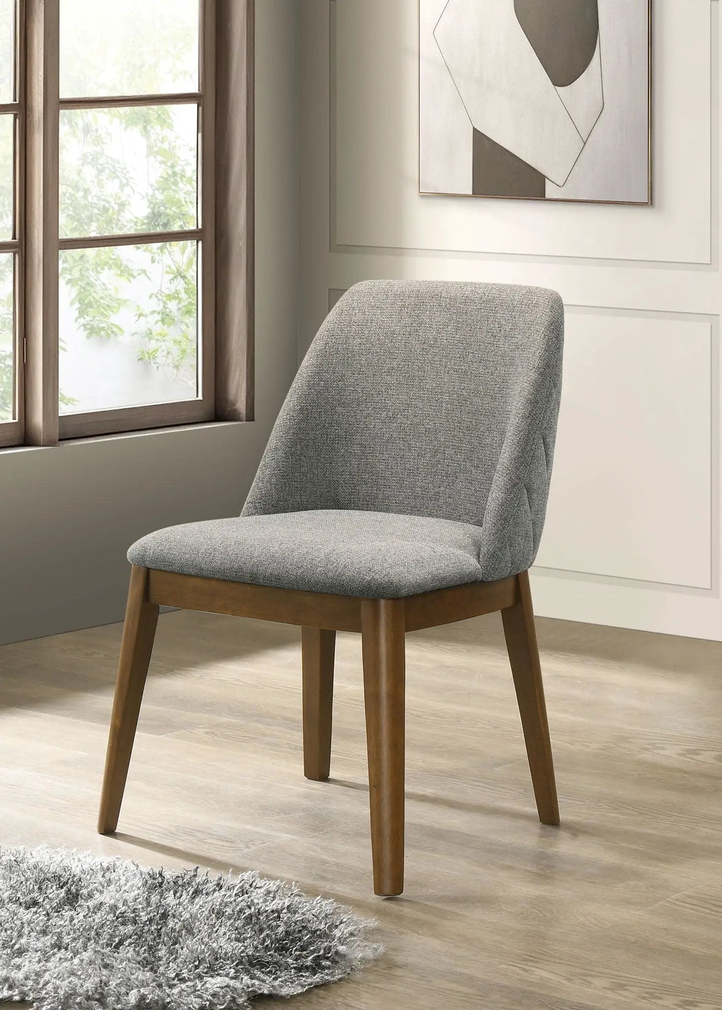 Franklin Upholstered Dining Side Chair Grey (Set of 2) by Unique Piece Furniture